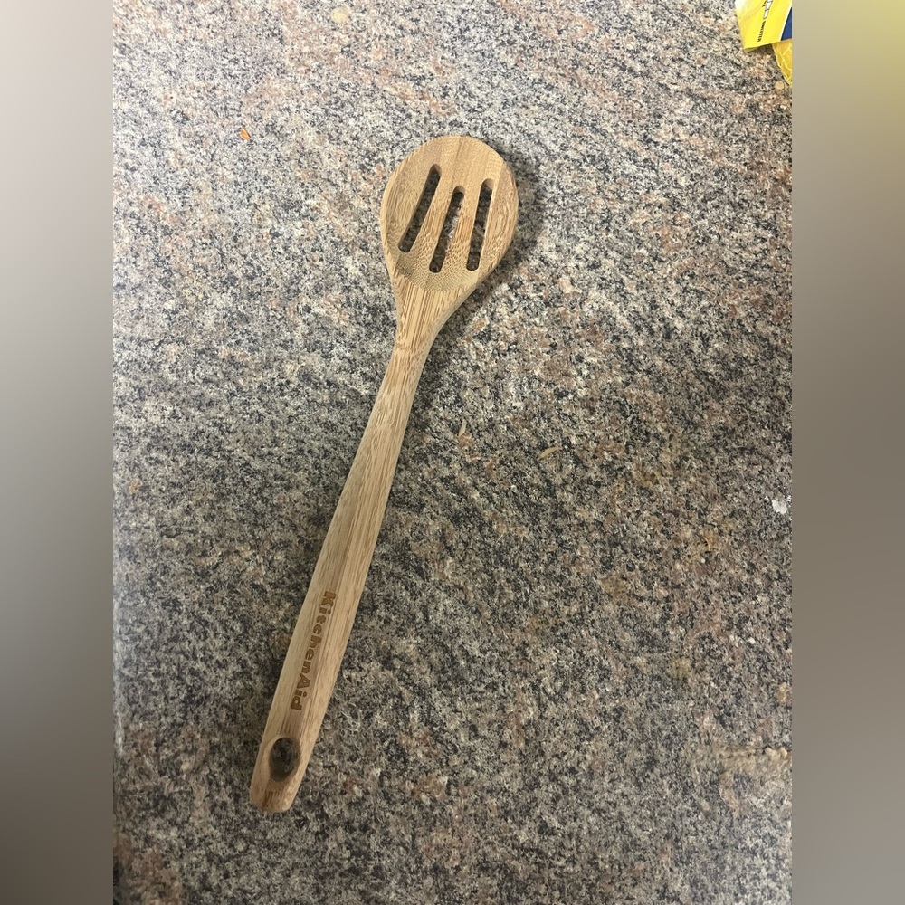 Kitchen aid slotted wooden spoon